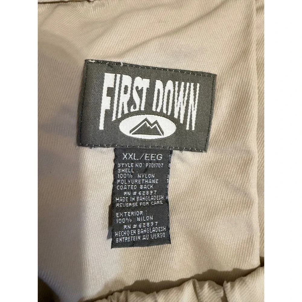 Vintage 90s First Down Safari Cargo Pants Men XXL Khaki Nylon Mesh Vent Gorpcore
